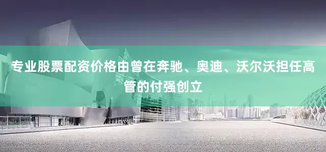 专业股票配资价格由曾在奔驰、奥迪、沃尔沃担任高管的付强创立